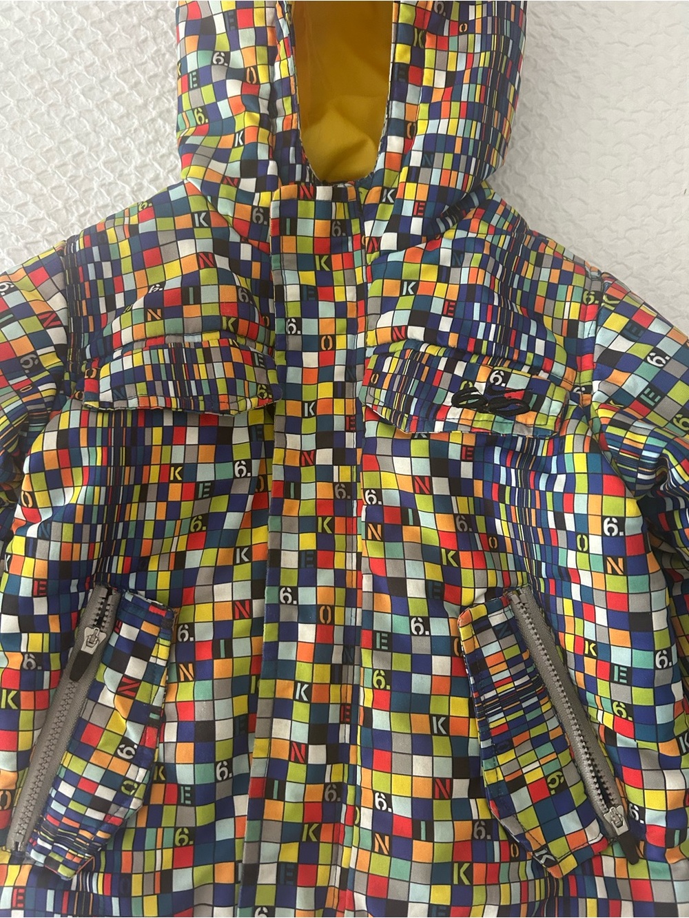 Nike Kids Hooded Winter Jacket - ski size 4 checked Multicolor Pattern
